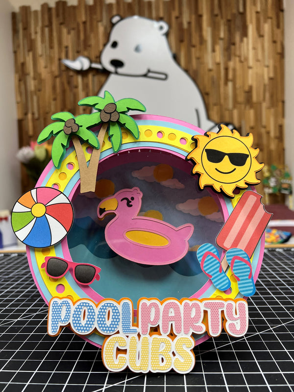 Pool Party Cubs Summer Cake Topper