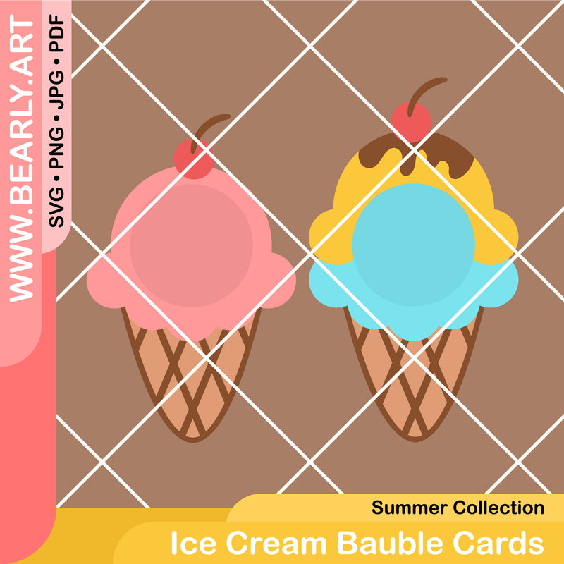 Ice Cream Bauble Cards