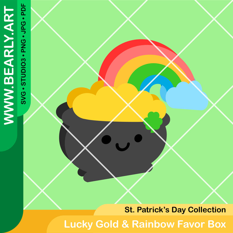 Lucky Gold & Rainbow Favor Box