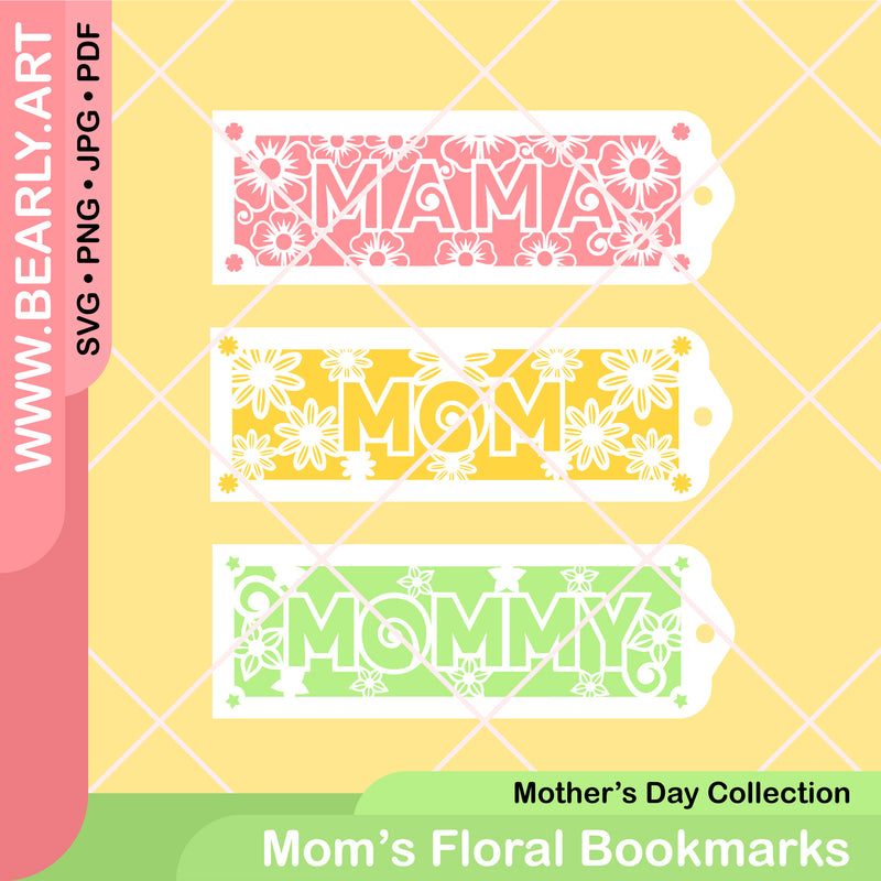 Mom's Floral Bookmarks