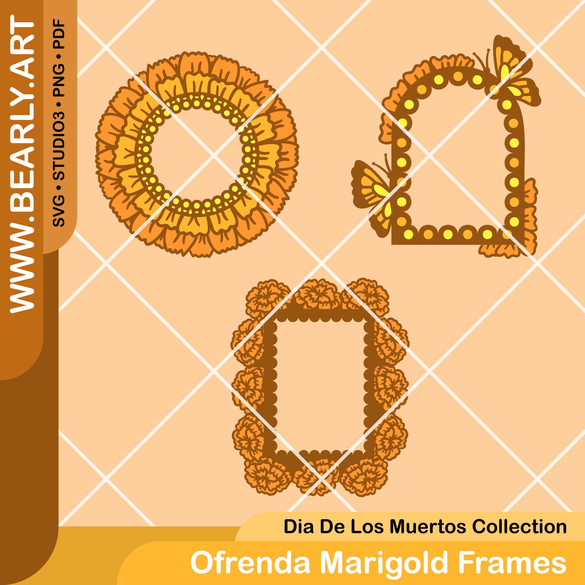 Ofrenda Frame Design Ofrenda Marigold Frames