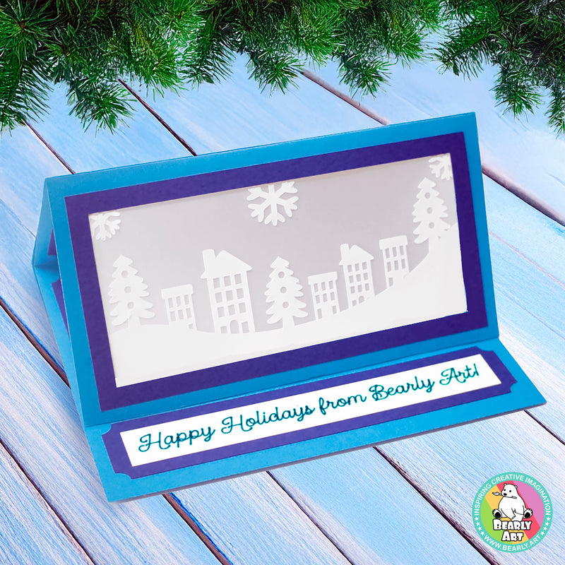 Winter Village Easel Card