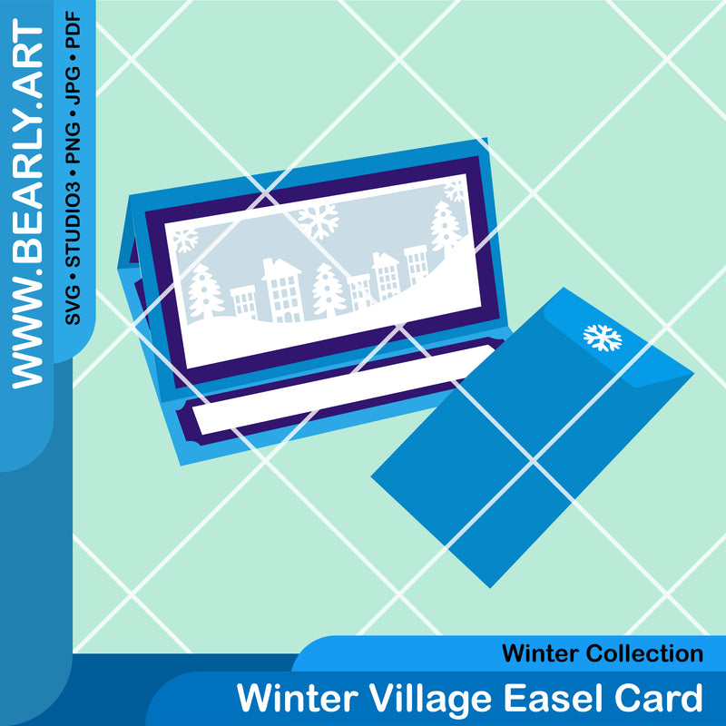 Winter Village Easel Card