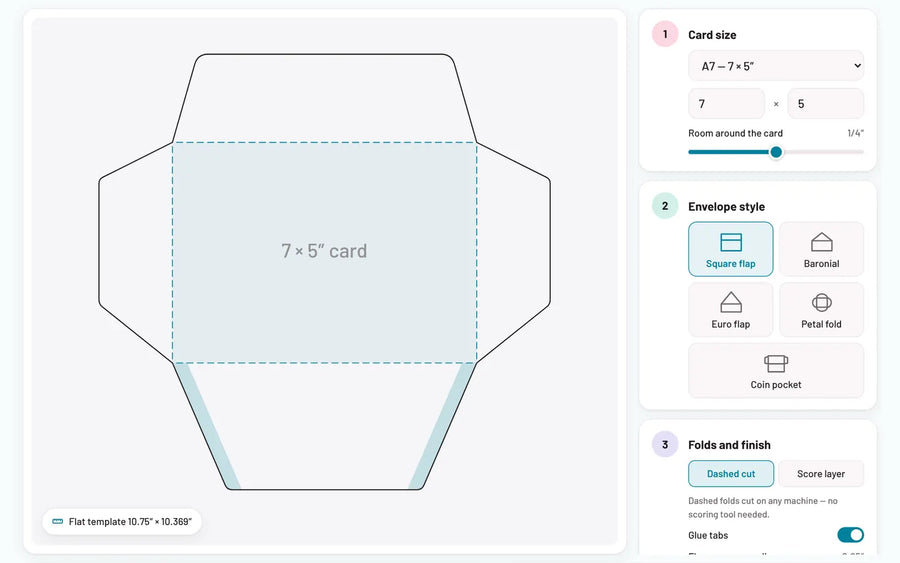 Envelope Maker: Square flap