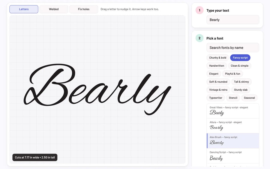Font Cut Studio: Script, welded