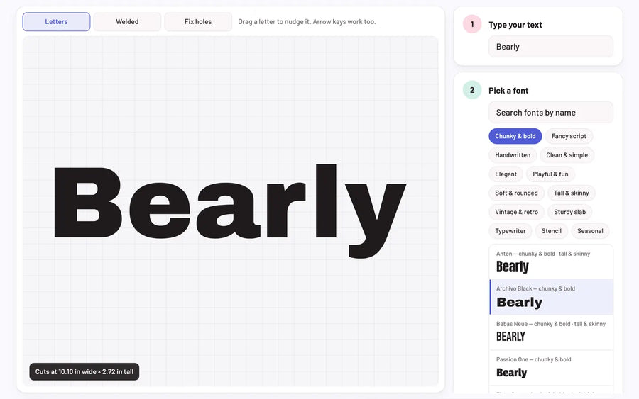 Font Cut Studio: Chunky and bold