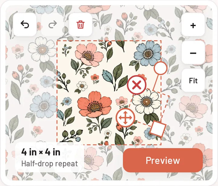 Seamless Pattern Maker: Drag pieces across edges