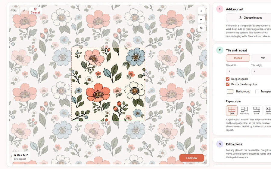 Seamless Pattern Maker: Your tile, repeated