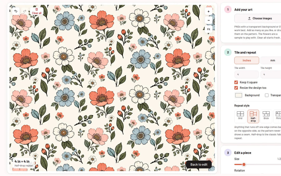 Seamless Pattern Maker: The finished pattern
