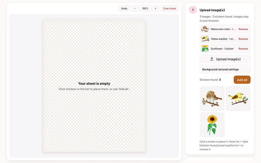 Sticker Sheet Maker: Stickers cut out for you