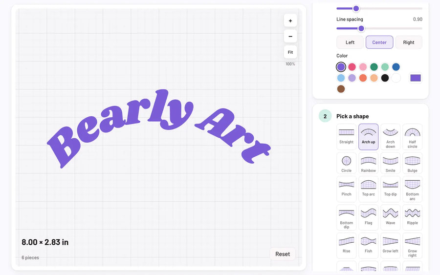 Warp & Skew Text: Arch up