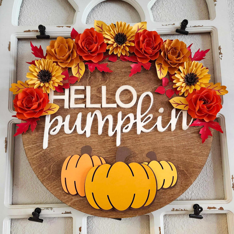 Hello Pumpkin Wooden Sign from @SkyiCreations