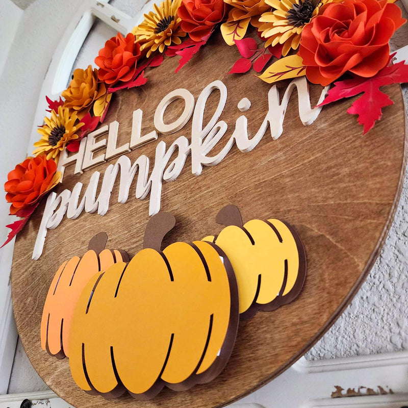 Hello Pumpkin Wooden Sign from @SkyiCreations
