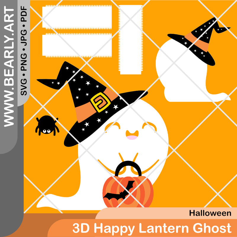 3D Happy Lantern Ghost