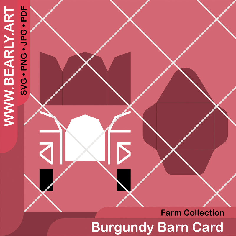 Burgundy Barn Card