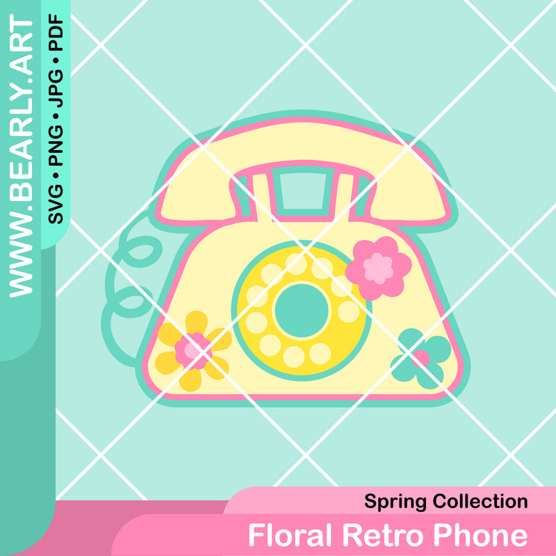 Floral Retro Phone