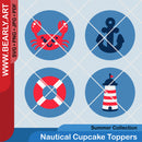 Nautical Cupcake Toppers