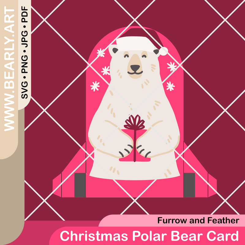Christmas Polar Bear Card from @FurrowandFeather