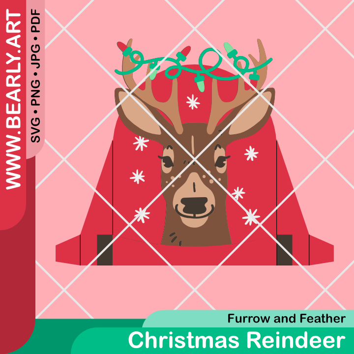 Christmas Reindeer from @FurrowandFeather