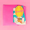 Hot Air Balloon Bear Card from @FurrowandFeather