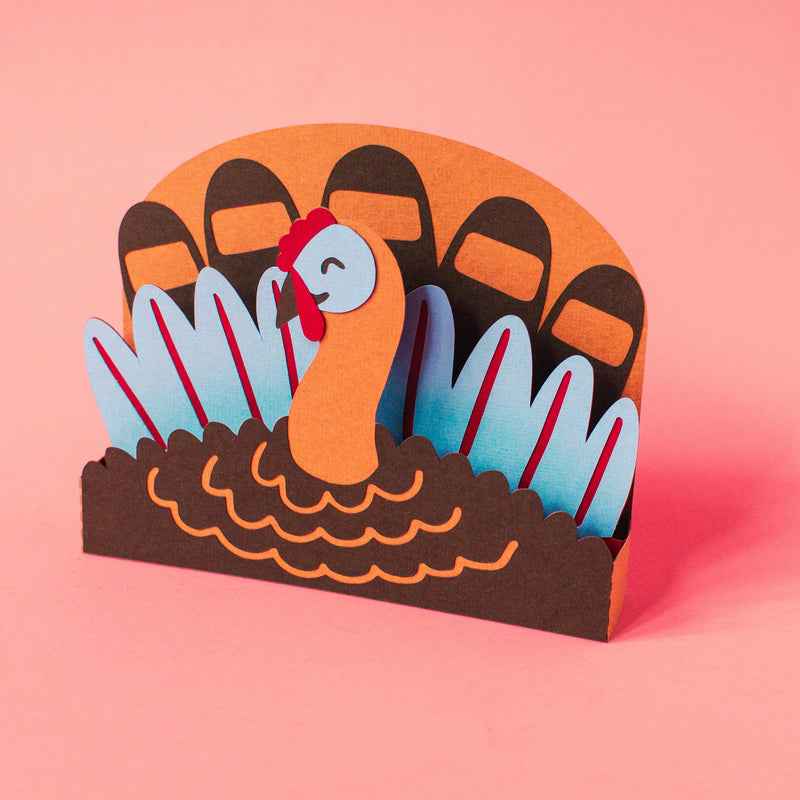 Thanksgiving Turkey Box Card from @FurrowAndFeather