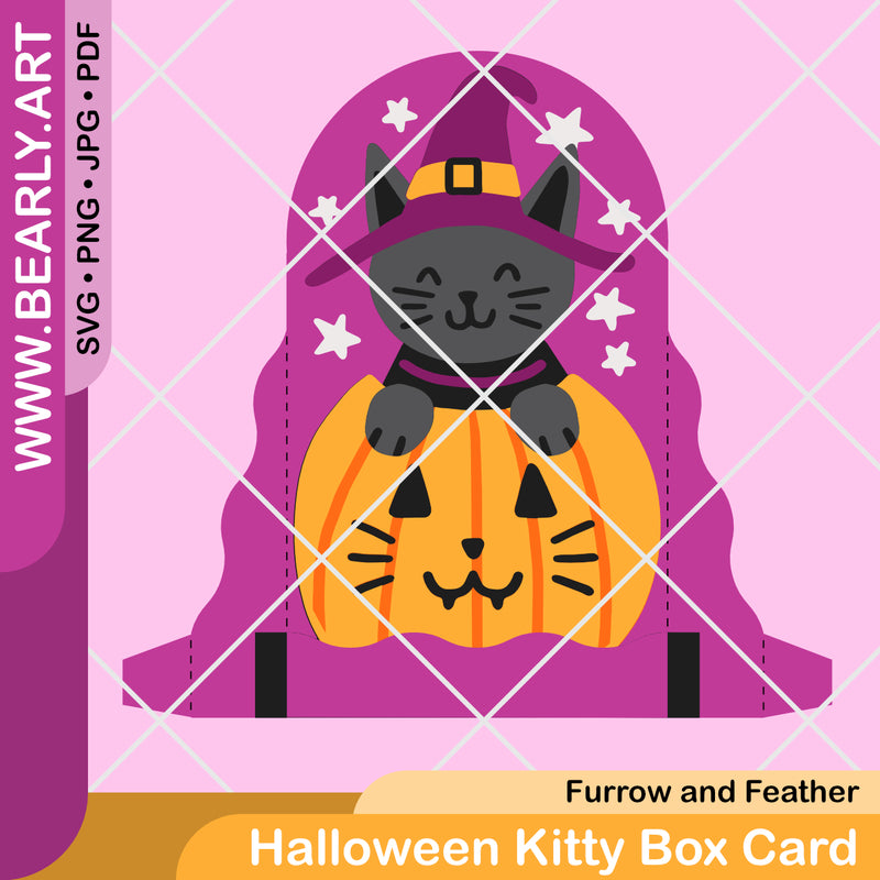 Halloween Kitty Box Card from @FurrowandFeather