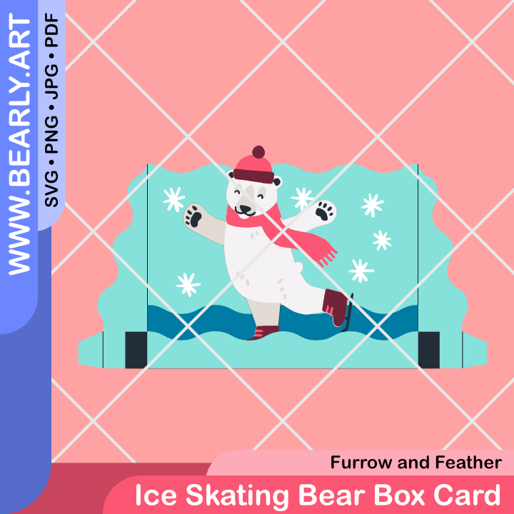 Ice Skating Bear Box Card from @FurrowandFeather