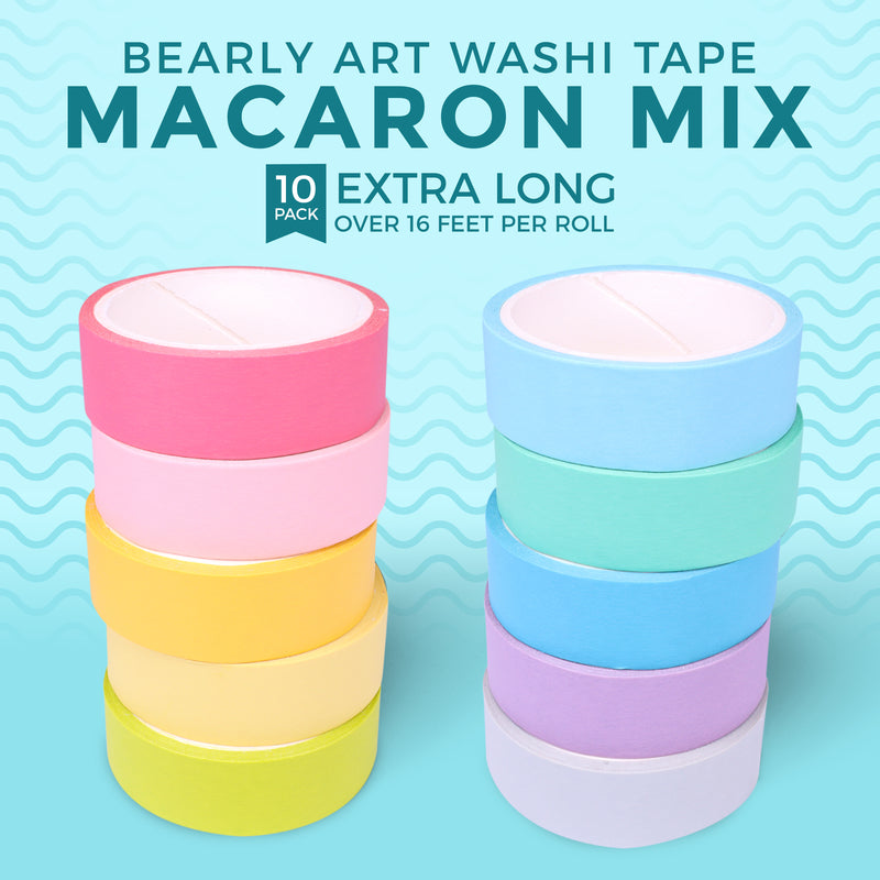 Set of 10 Pastel Macron Washi Tapes