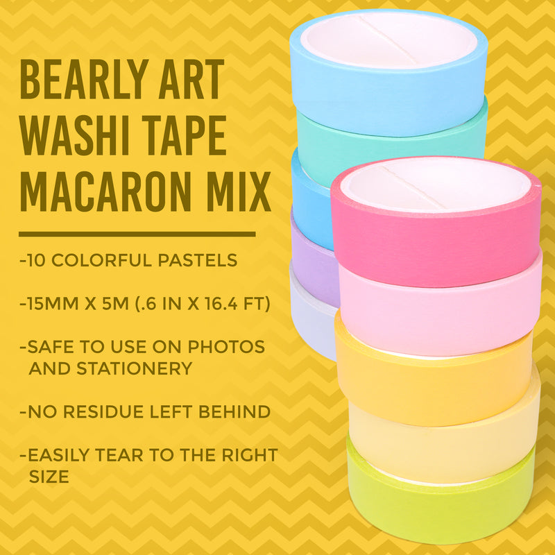 Metallic Washi Tape 15mm x 5m, 6 Pack Art Tapes Washi Self